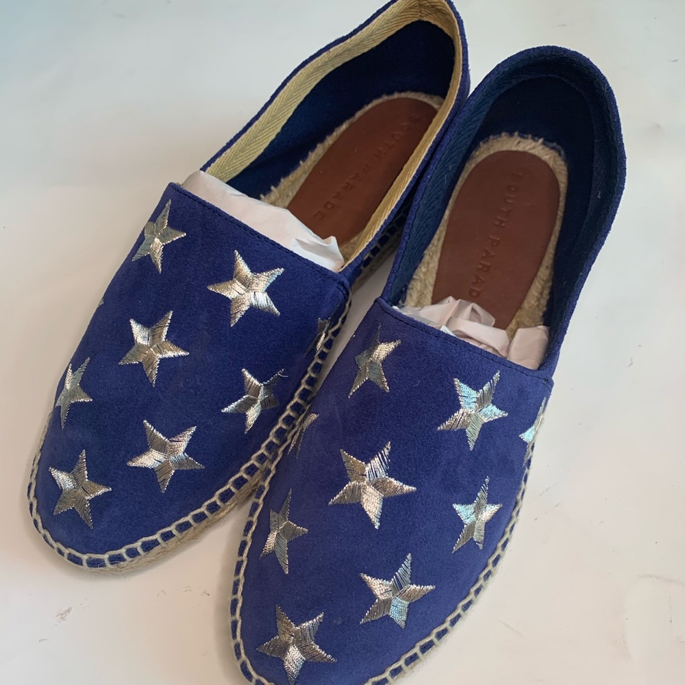 NEW Anthropologie Silver Stars South Parade espadrille shoes